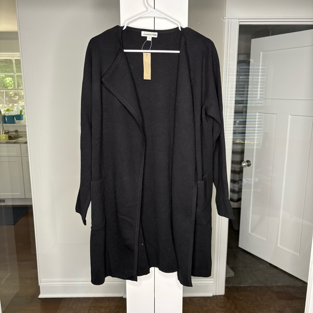 NWT J. Crew Juliette Collarless Sweater-blazer Black Monogrammed LAB - Picture 2 of 7